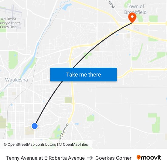 Tenny Avenue at E Roberta Avenue to Goerkes Corner map