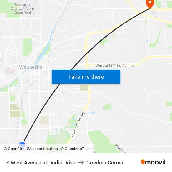 S West Avenue at Dodie Drive to Goerkes Corner map