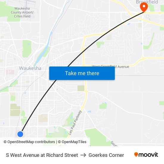 S West Avenue at Richard Street to Goerkes Corner map