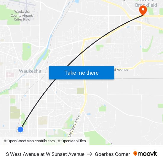 S West Avenue at W Sunset Avenue to Goerkes Corner map