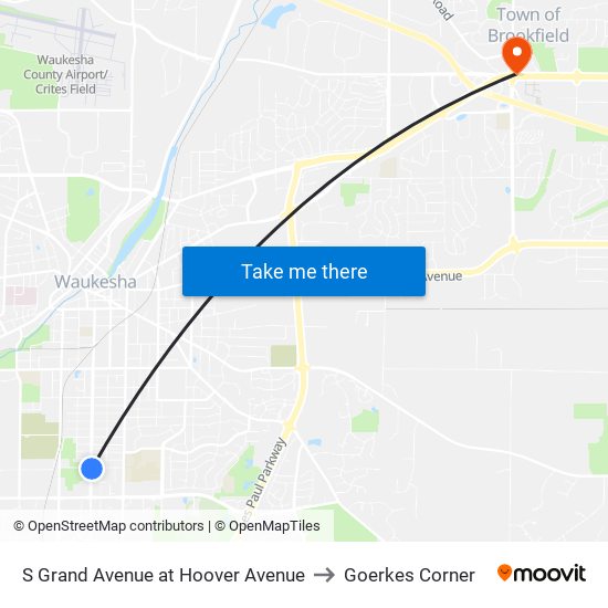 S Grand Avenue at Hoover Avenue to Goerkes Corner map