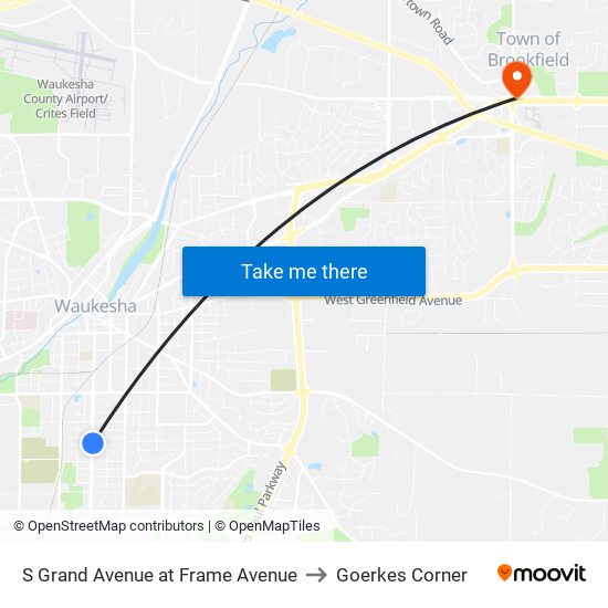 S Grand Avenue at Frame Avenue to Goerkes Corner map