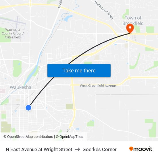 N East Avenue at Wright Street to Goerkes Corner map