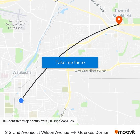 S Grand Avenue at Wilson Avenue to Goerkes Corner map