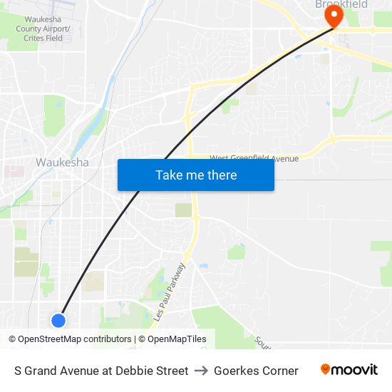 S Grand Avenue at Debbie Street to Goerkes Corner map