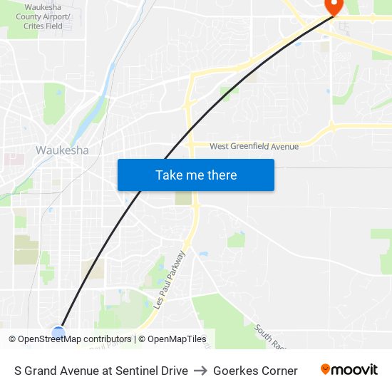 S Grand Avenue at Sentinel Drive to Goerkes Corner map