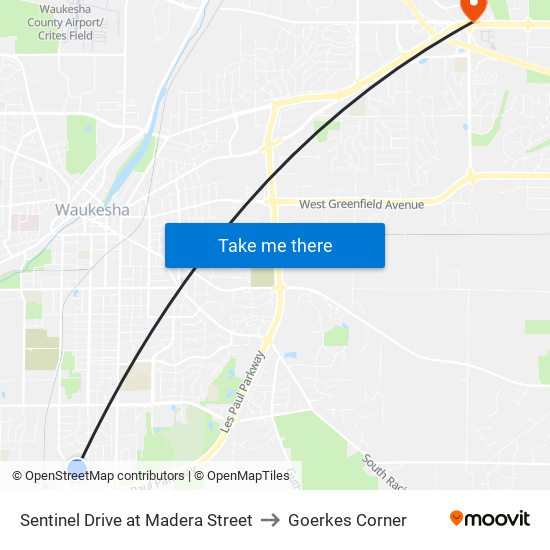 Sentinel Drive at Madera Street to Goerkes Corner map