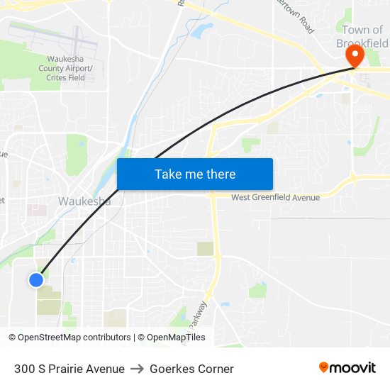 300 S Prairie Avenue to Goerkes Corner map