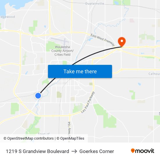 1219 S Grandview Boulevard to Goerkes Corner map