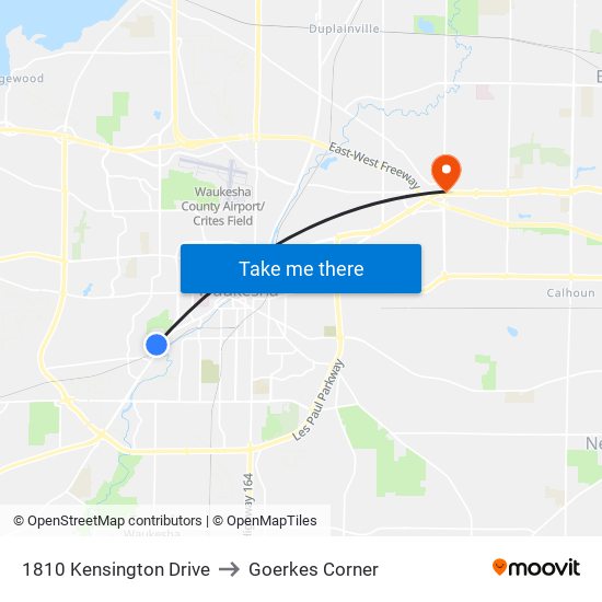 1810 Kensington Drive to Goerkes Corner map