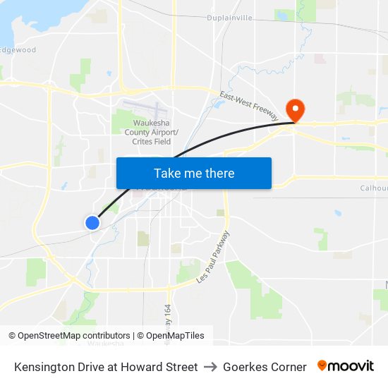 Kensington Drive at Howard Street to Goerkes Corner map