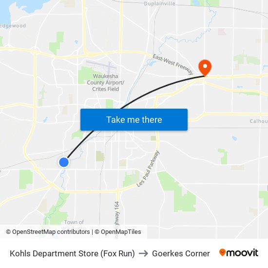 Kohls Department Store (Fox Run) to Goerkes Corner map