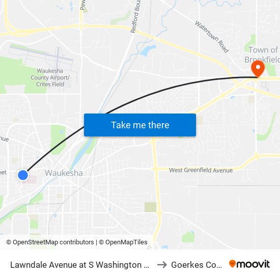 Lawndale Avenue at S Washington Avenue to Goerkes Corner map