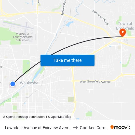 Lawndale Avenue at Fairview Avenue to Goerkes Corner map