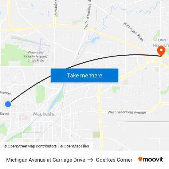 Michigan Avenue at Carriage Drive to Goerkes Corner map