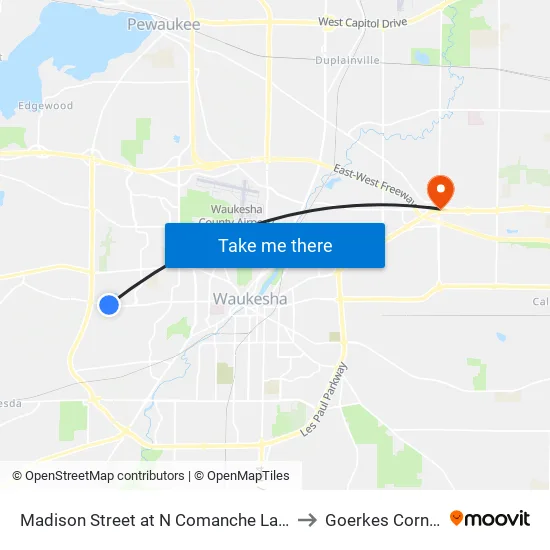 Madison Street at N Comanche Lane to Goerkes Corner map