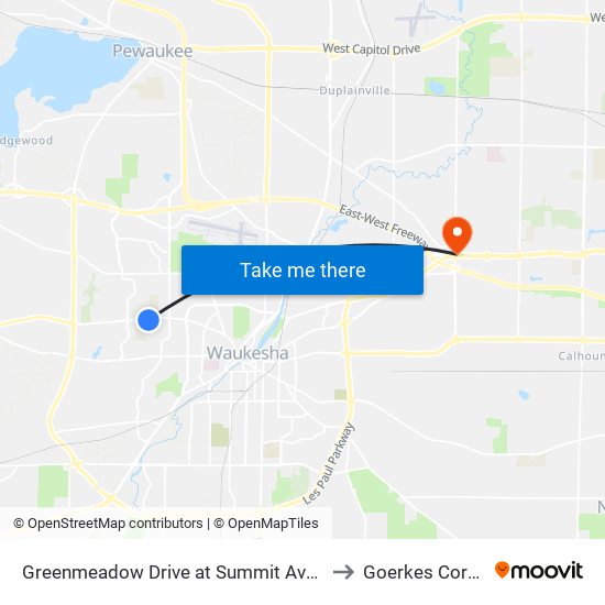 Greenmeadow Drive at Summit Avenue to Goerkes Corner map