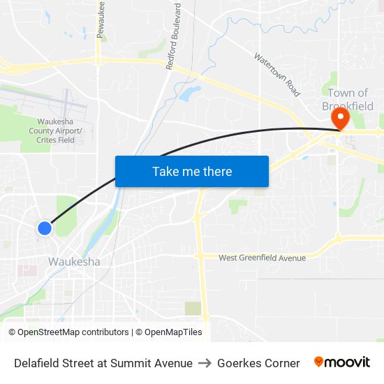 Delafield Street at Summit Avenue to Goerkes Corner map