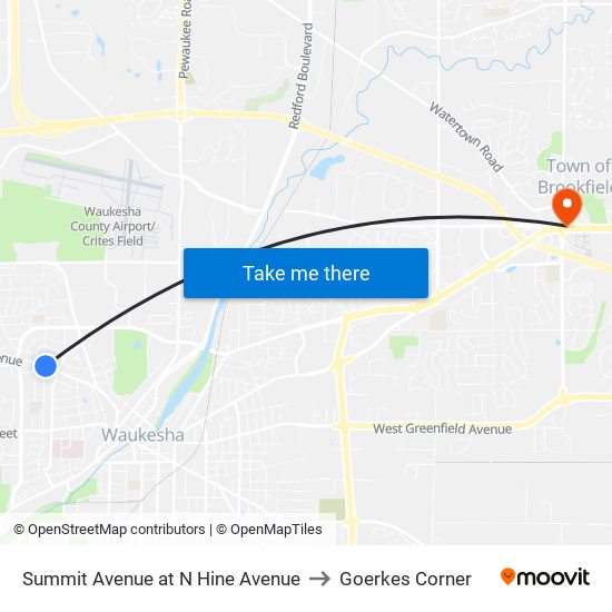 Summit Avenue at N Hine Avenue to Goerkes Corner map