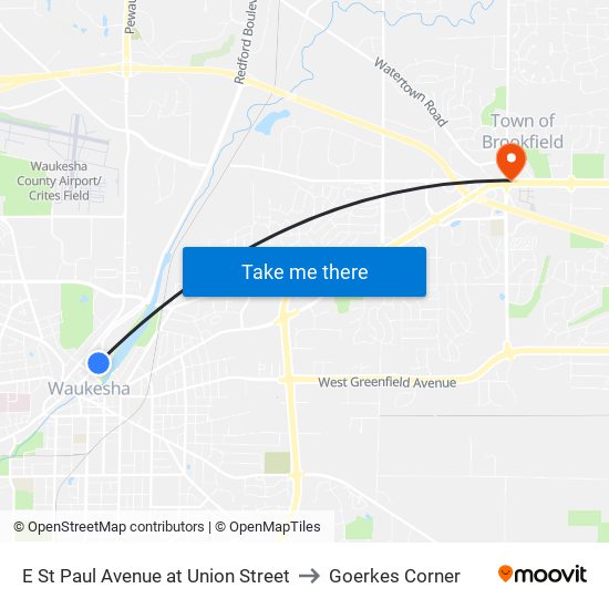 E St Paul Avenue at Union Street to Goerkes Corner map