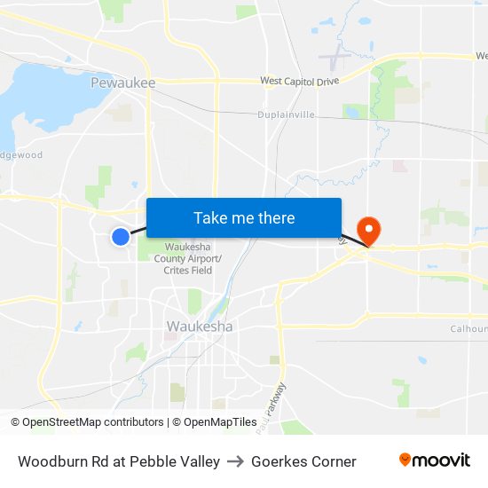 Woodburn Rd at Pebble Valley to Goerkes Corner map