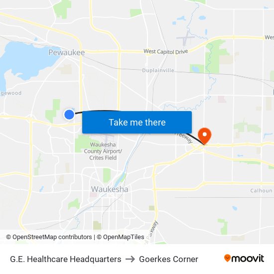 G.E. Healthcare Headquarters to Goerkes Corner map