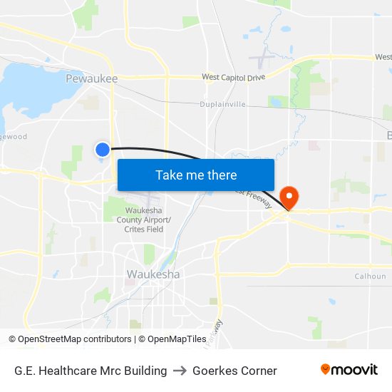 G.E. Healthcare Mrc Building to Goerkes Corner map