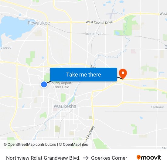 Northview Rd at Grandview Blvd. to Goerkes Corner map