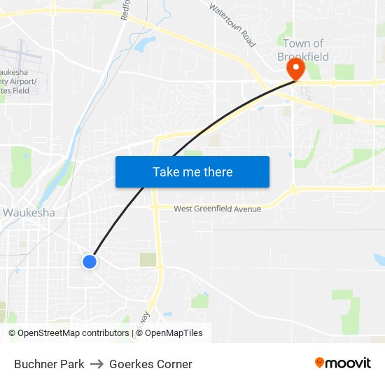 Buchner Park to Goerkes Corner map