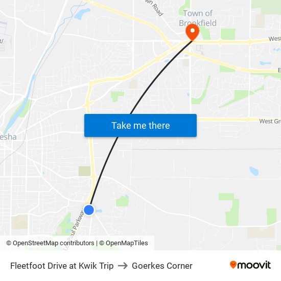Fleetfoot Drive at Kwik Trip to Goerkes Corner map