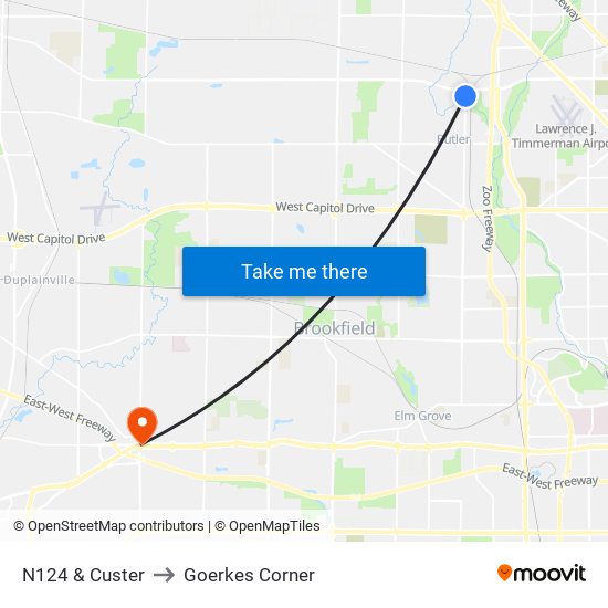 N124 & Custer to Goerkes Corner map