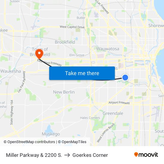 Miller Parkway & 2200 S. to Goerkes Corner map