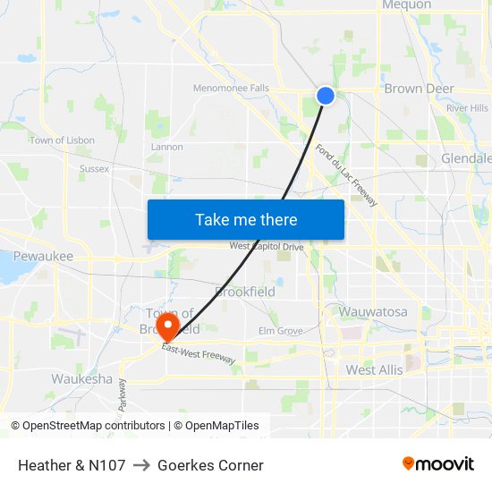 Heather & N107 to Goerkes Corner map