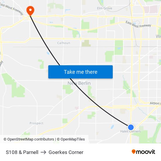 S108 & Parnell to Goerkes Corner map