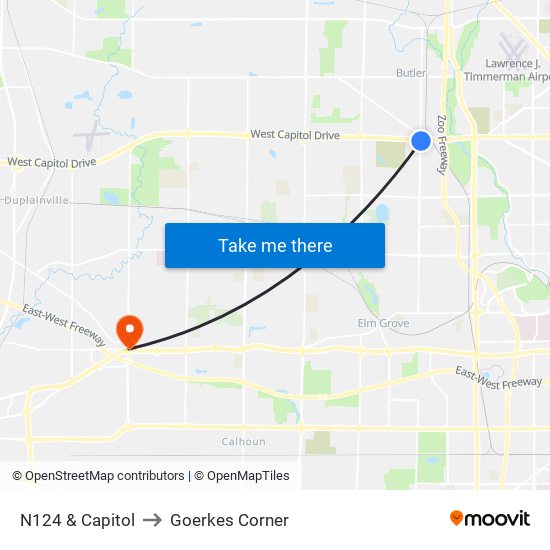 N124 & Capitol to Goerkes Corner map