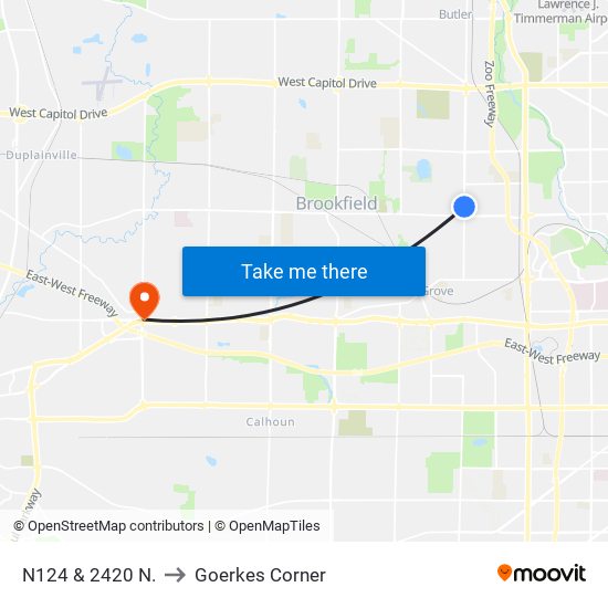 N124 & 2420 N. to Goerkes Corner map