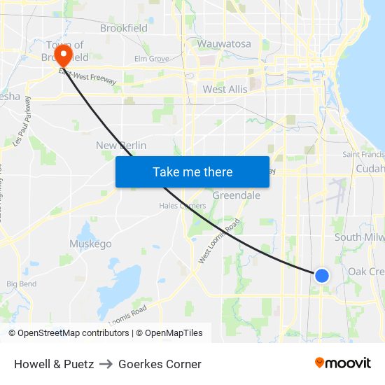 Howell & Puetz to Goerkes Corner map