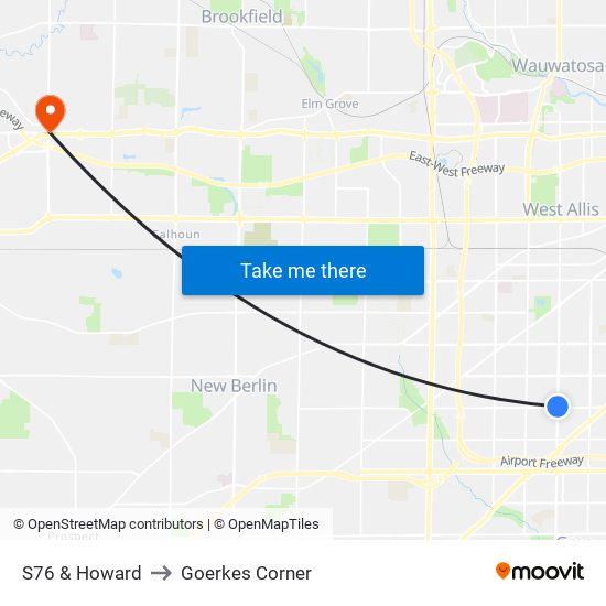 S76 & Howard to Goerkes Corner map