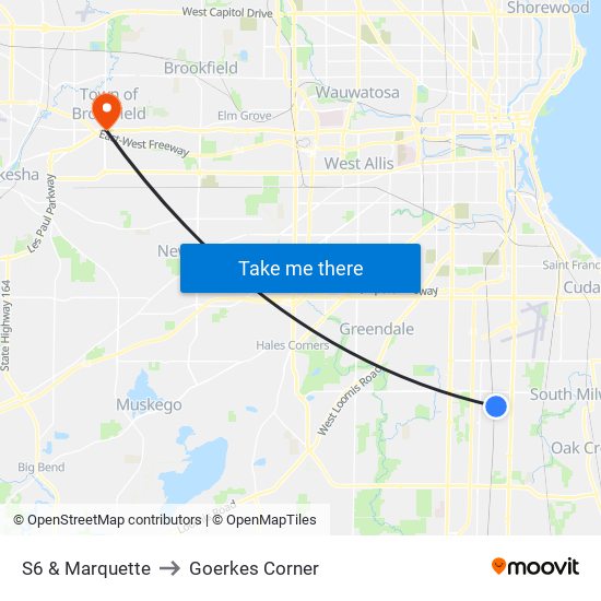 S6 & Marquette to Goerkes Corner map