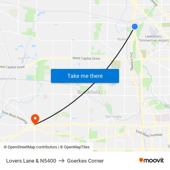 Lovers Lane & N5400 to Goerkes Corner map