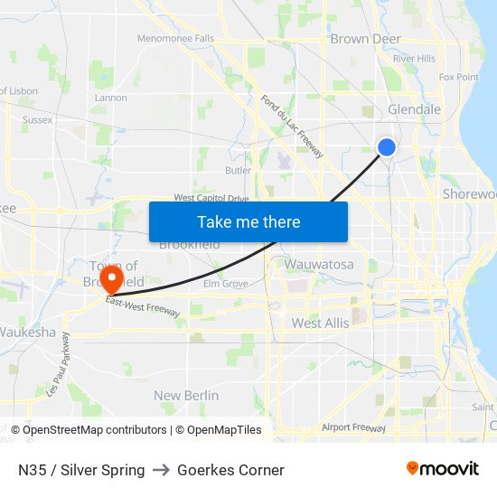 N35 / Silver Spring to Goerkes Corner map