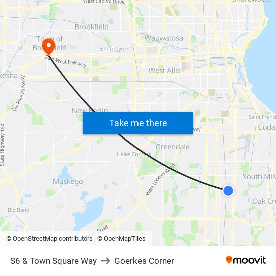 S6 & Town Square Way to Goerkes Corner map