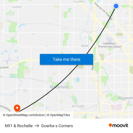 N91 & Rochelle to Goerke s Corners map