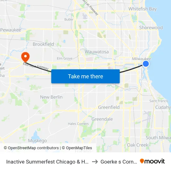 Inactive Summerfest Chicago & Harbor to Goerke s Corners map