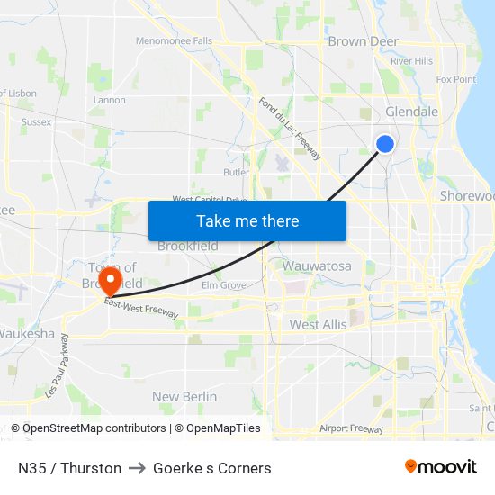 N35 / Thurston to Goerke s Corners map