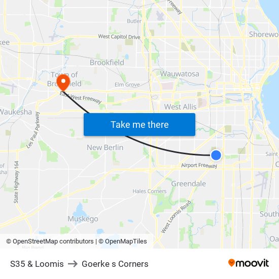 S35 & Loomis to Goerke s Corners map