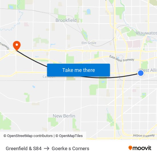 Greenfield & S84 to Goerke s Corners map