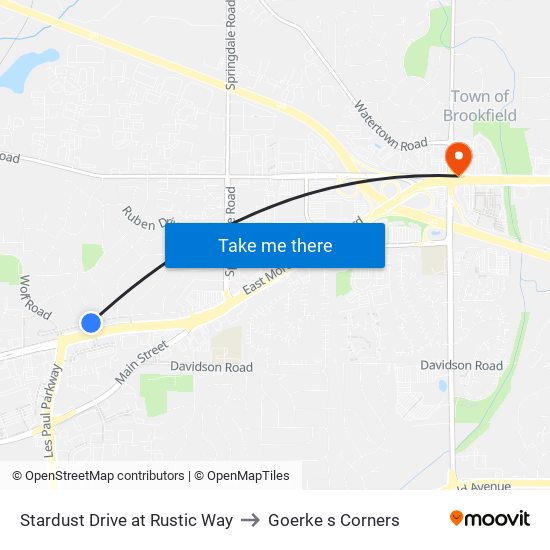 Stardust Drive at Rustic Way to Goerke s Corners map