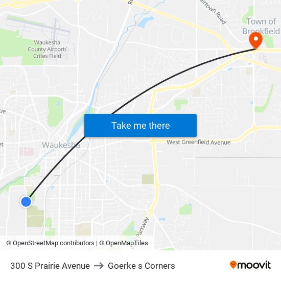 300 S Prairie Avenue to Goerke s Corners map