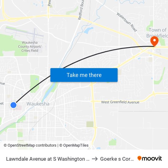 Lawndale Avenue at S Washington Avenue to Goerke s Corners map